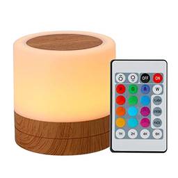 ERYUE Luz noturna,Leds de mesa coloridos luz noturna quarto cabeceira USB tocante RGB abajur com controle remoto