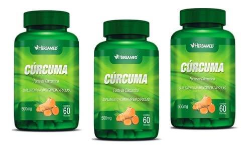 Curcuma Longa 500mg Original Herbamed Kit 180 Cápsulas
