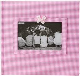 Pioneer Photo Albums Álbum de fotos com moldura de tecido Gingham de 200 bolsos para impressões de 10 x 15 cm, rosa