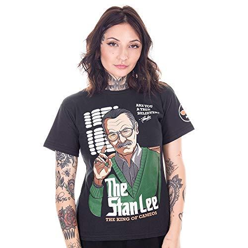 Camiseta Stan Lee Truebeliever, Piticas, Adulto Unissex, Preto, P
