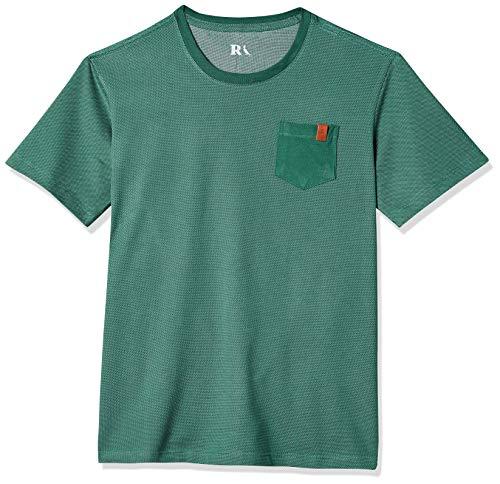 Camiseta Básica Bolsinho Detalhe em Couro, Reserva Mini, Meninos, Verde, 04