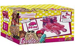 Barbie - Patins 3 Rodas Ajustável 29 à 32 - Com acessórios de segurança
