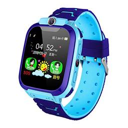 Andoer Kids Intelligent Phone Watch com entrada para cartão SIM Tela sensível ao toque de 1,44 polegadas Smartwatch infantil com GPS Tracking Function Bate-papo de voz Fotografia compatível com todos os telefones Android e iOS rosa/azul