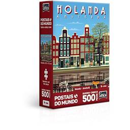 Postais do Mundo - Holanda - Amsterdã - Quebra-cabeça - 500 peças nano, Toyster Brinquedos, Multicor