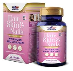Hair Skin & Nails (Cabelo, pele e unhas) Vitgold 120 cápsulas