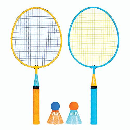 Franklin Sports Conjunto infantil de raquete de badminton – Smashminton infantil grande conjunto de raquetes de badminton – Conjunto infantil para 2 jogadores no quintal com pássaros