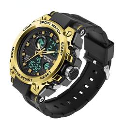 Sanda Relógio Masculino Militar Esportivo Original Men Sport Watch Relógio à prova d'água Eletrônico Digital Relógio de Pulso
