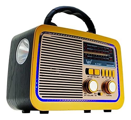 Caixa Som Antiga Radio Portátil Retro Am Fm Sd Usb Bluetooth A 3188 COM LANTERNA