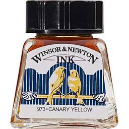Winsor & Newton Drawing Inks Tinta para Desenho, Amarelo (Canary Yellow), 14 ml