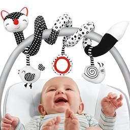 Brinquedos de assento de carro Brinquedos de bebê 0-3 meses Brinquedos infantis Brinquedos de carrinho espiral, Brinquedos recém-nascidos Brinquedos de bebê preto e branco, Brinquedos de bebê de alto