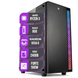 PC Gamer Mancer, AMD Ryzen 3 3200G, Vega 8, 8GB DDR4, SSD 240GB, Fonte 500W 80 Plus