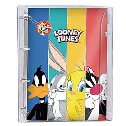 Caderno Argolado Universitário Pvc Cristal Com 192 Folhas Looney Tunes - DAC 3813