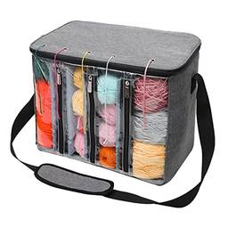 2 peças de bolsa de crochê | bolsa de tricô para armazenamento de fios | bolsa de armazenamento de lã faça você mesmo e bolsa organizadora para agulhas de tricô, ganchos de crochê, suprimentos de tricô e crochê Nanyaciv