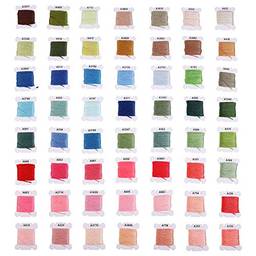EXCEART Caixa 1 Bordados Threads Rainbow Color Bordados Floss 120 Novelos de Algodão Fio Máquina de Spool para O Ofício de Costura Do Ponto da Cruz Do Bordado Acessórios