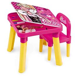 Mesa com Cadeira Barbie Rosa