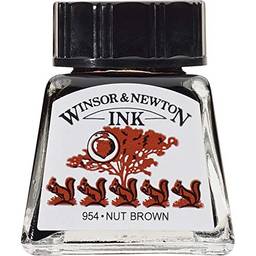Winsor & Newton Drawing Inks Tinta para Desenho, Marrom (Nut Brown), 14 ml