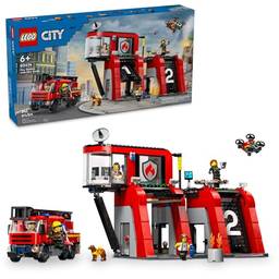 LEGO Set City Fire 60414 Quartel dos Bombeiros com Camião dos Bom 843 peças