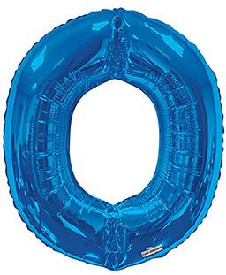 Balão Metalizado Supershape Letra O Azul Pack Regina Azul