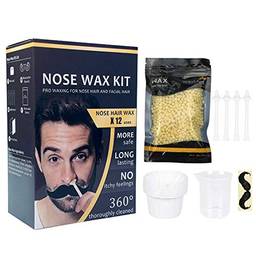Romacci Kit de cera para remoção de pêlos do nariz Pêlos de cera Aplicadores Sticks Adesivos de bigode Copos de papel para remoção de pêlos do nariz e sobrancelha