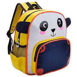 Mochila Escolar Infantil Menino Menina Animais (Amarelo-Panda)