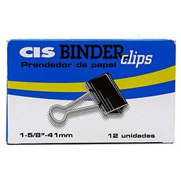 Binder Clip, CIS, 291.5400, Preto, pacote de 12