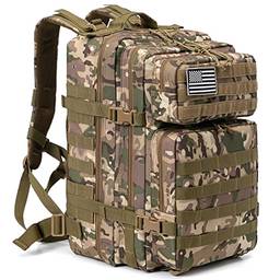 QT&QY Mochila tática militar, 45 litros, sistema Molle, mochila de grande capacidade para uso militar, mochila de emergência de 3 dias para caça, caminhadas, acampamentos e atividade ao ar livre