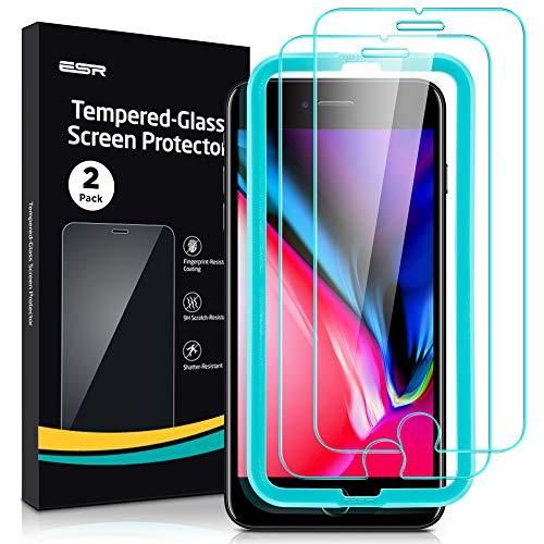 ESR Tempered-Glass for iPhone 8/7/6s/6 Screen Protector, iPhone 4.7 Screen Protector, [2-Pack] [Easy Installation Frame] [Case-Friendly] Premium Screen Protector for iPhone 8/7/6s/6, 4.7-Inch.