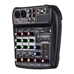 Homesen Ai-4 compact Mixer Mixer de Áudio Digital 4 Canais Bt Mp3 Entrada Usb + 48V Phan Power para Gravação de Música Dj Rede Transmissão Ao Vivo Karaokê