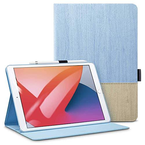 ESR Capa de livro para iPad 8ª geração (2020) e 7ª geração (2019), design de livro com suporte multi-ângulo, azul