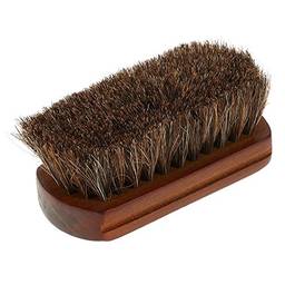 KKmoon Escova de barba masculina natural cabelo de cavalo bigode escova de barbear escova facial com cabo de madeira