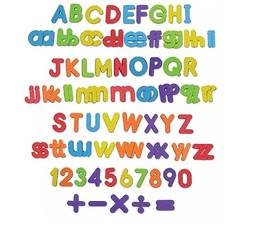 Letras e números magnéticos para educar as crianças de forma divertida -Imãs de geladeira com alfabeto educativo -112 peças (letras e números)