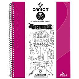 Caderno Desenho A4+ 140g/m², Canson, 71400266BR, Rosa Pink, 40 Folhas