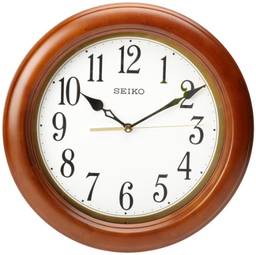 SEIKO Relógio de parede clássico redondo de madeira de 30,5 cm