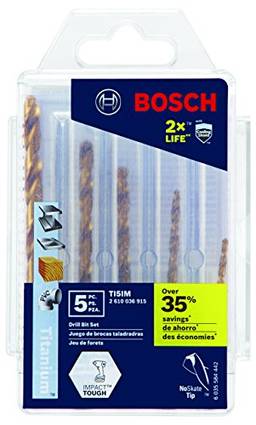 Bosch TI5IM 5 peças Conjunto de brocas de titânio resistente a impactos