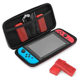 Travel & Storage Case for Nintendo Switch by TalkWorks | Durable Dual Zippers, Carrying Handle, Mesh Side Pocket Divider (Includes 2 Game Card Holder Cases - Holds up to 8 Game Cards)