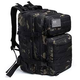 QT&QY Mochila tática militar, 45 litros, sistema Molle, mochila de grande capacidade para uso militar, mochila de emergência de 3 dias para caça, caminhadas, acampamentos e atividade ao ar livre