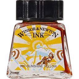 Winsor & Newton Drawing Inks Tinta para Desenho, Amarelo (Sunshine Yellow), 14 ml