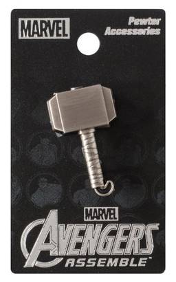 Marvel Thor Hammer Broche de lapela de estanho prata, 2,5 cm
