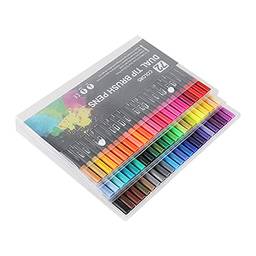 Mingzhe Conjunto de marcadores de 72 cores, canetas de ponta dupla, marcadores de arte de ponta fina para crianças, adulto, colorir, desenho, ilustrações, desenho de artista