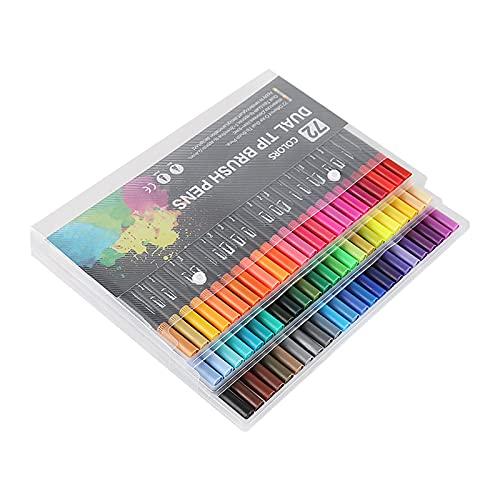 Marcadores,Sailsbury Conjunto de marcadores de 72 cores Canetas coloridas de ponta dupla Marcadores de arte de ponta fina para crianças Adulto Colorir Desenho Ilustrações Artista Esboço
