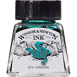 Winsor & Newton Drawing Inks Tinta para Desenho, Verde (Viridian), 14 ml