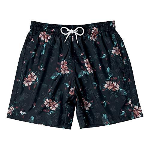 Shorts Estampado Floral Sombreado, Mash, Masculino, Preto, P