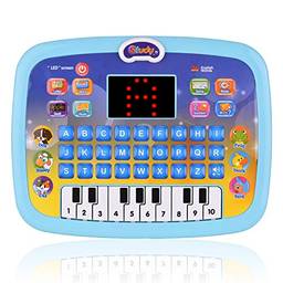 Brinquedo educativo infantil de aprendizagem infantil Brinquedo de computador com tela de LED Presente com 8 modos de aprendizagem para crianças de 3 a 6 anos de idade