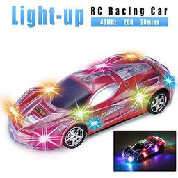 KKmoon S222 carro de corrida 1:24 rc carro esportivo spectacular piscando luzes led rádio presente brinquedo veículo de controle para crianças meninos e meninas