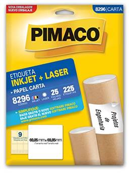 Etiqueta inkjet/laser carta 8296 com 25 folhas Pimaco