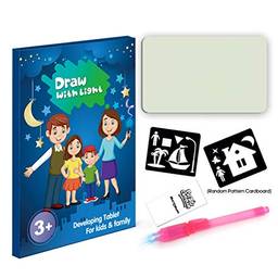 Tomshin A5 3D Luminous Drawing Board Pad Escrita Quadro de Pintura Desenhar com Luz, Divertimento e Desenvolvimento de Brinquedo para Presente de Crianças