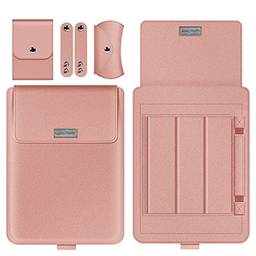 QIUMING Bolsa para laptop 11/12/13/14/15/16 polegadas capa para notebook bolsa fina com armazenamento de mouse e alça de cabo (cor: ouro rosa, tamanho: 13/14")