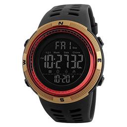 Relógio Skmei 1251 Masculino Esportivo Digital Impermeável ?Dourada/Gulos-Caixa para presente personalizada com gravação gratuita…