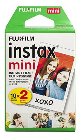 Filme instantâneo Fujifilm Instax Mini, branco, pacote com 2