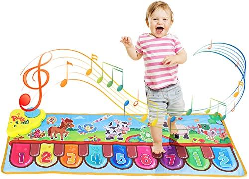Tapete de piano, tapete musical para criança ou bebê, brinquedo para menino de 1 2 3 4 anos, presente de aniversário de natal para dança infantil no chão com música